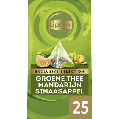 Thee Lipton Exclusive groene thee mandarijn sinaasappel 25 pramidezakjesx2gr Thee Lipton Exclusive groene thee mandarijn sinaasappel 25 pramidezakjesx2gr