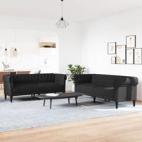 2-delige Loungeset stof zwart - thumbnail