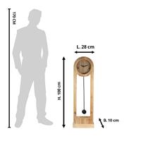 Clayre & Eef Staande klok 28x100 cm Bruin Zwart Hout Rechthoek Klok - thumbnail