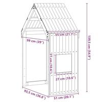 Kinderbedhuisje 55x99x139,5 cm massief grenenhout wasbruin - thumbnail