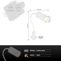 Globo Witte lampRobby stopcontact - 57911DPW - thumbnail