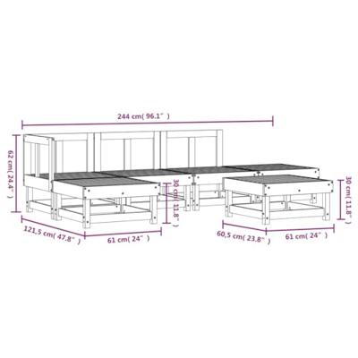 6-delige Loungeset massief douglashout