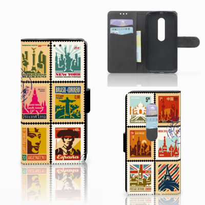 Motorola Moto G 3e Generatie Flip Cover Postzegels