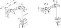 ROLINE LCD monitorarm, 3 draaipunten, tafelmontage - thumbnail