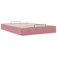 Ottoman bedframe zonder matras 140x200 cm fluweel roze - thumbnail