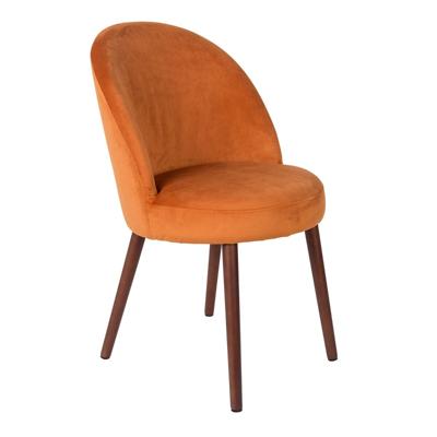 Dutchbone Eetkamerstoel 'Barbara' Velvet, kleur Oranje