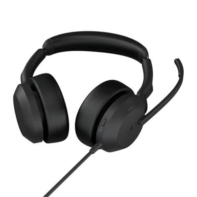 Jabra Evolve2 50 On Ear headset Kabel Stereo Zwart Ruisonderdrukking (microfoon), Noise Cancelling Headset, Microfoon uitschakelbaar (mute), Volumeregeling