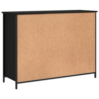 Dressoir 100x35x75 cm bewerkt hout zwart Dressoir 100x35x75 cm bewerkt hout zwart
