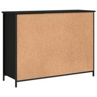 Dressoir 100x35x75 cm bewerkt hout zwart - thumbnail