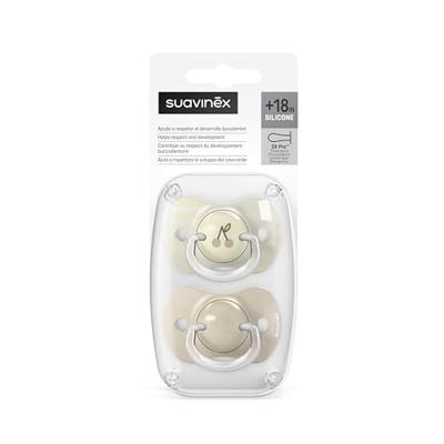 Set van 2 symmetrische fopspenen - SUAVINEX - Birdies - SX Pro - 18 maanden en ouder - Beige