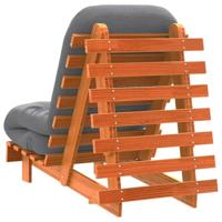 Futon slaapbank met matras 60x206x11 cm grenenhout wasbruin - thumbnail