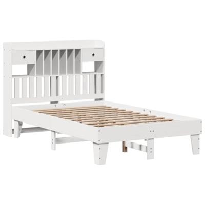 Bedframe zonder matras massief grenenhout wit 135x190 cm