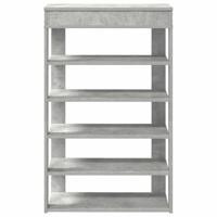 Schoenenrek 60x30x98 cm bewerkt hout betongrijs - thumbnail