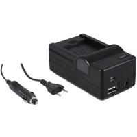 4-in-1 acculader voor Nikon EN-EL19 accu - compact en licht - laden via stopcontact, auto, USB en Powerbank - thumbnail