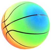 Johntoy fleurige bal regenboog met strepen maat 5 - thumbnail