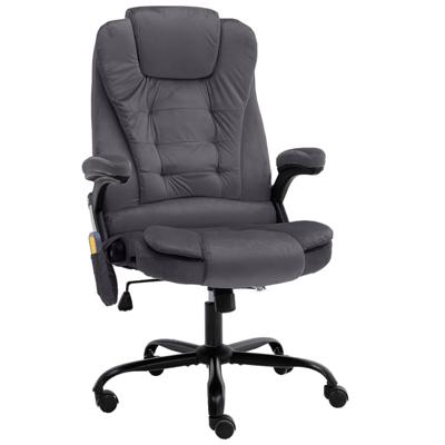 Massagekantoorstoel fluweel donkergrijs