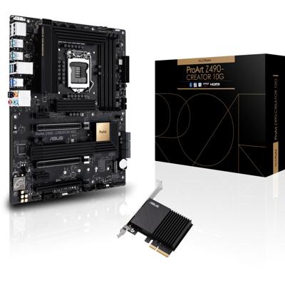 ProArt Z490-CREATOR 10G - Moederbord - ATX - LGA1200 Socket - Z490 - Intel I225-V 2,5Gbit LAN - HYPER 10G LAN card ProArt Z490-CREATOR 10G - Moederbord - ATX - LGA1200 Socket - Z490 - Intel I225-V 2,5Gbit LAN - HYPER 10G LAN card