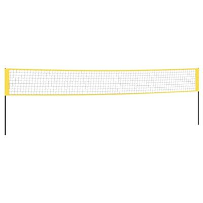 VidaXL Badmintonnet 600x155 cm pe-stof geel en zwart