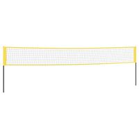 VidaXL Badmintonnet 600x155 cm pe-stof geel en zwart - thumbnail