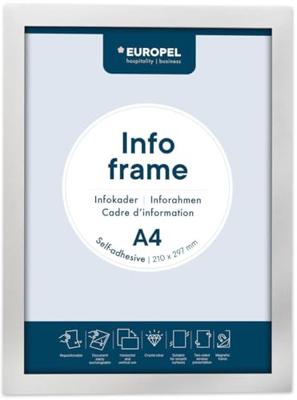 Europel zelfklevend kader ft A4, zilver, pak van 2 stuks Europel zelfklevend kader ft A4, zilver, pak van 2 stuks
