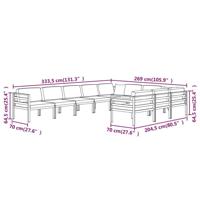 10-delige Loungeset met kussens aluminium antracietkleurig - thumbnail