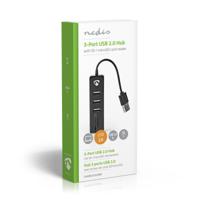 NEDIS 3-poorts USB 2.0 Hub met SD & Micro SD-kaartlezer, zwart - thumbnail