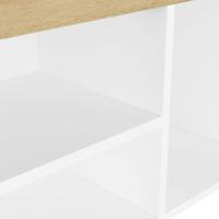 VidaXL Schoenenbank met kussen 80x30x47 cm hout wit sonoma eiken - thumbnail