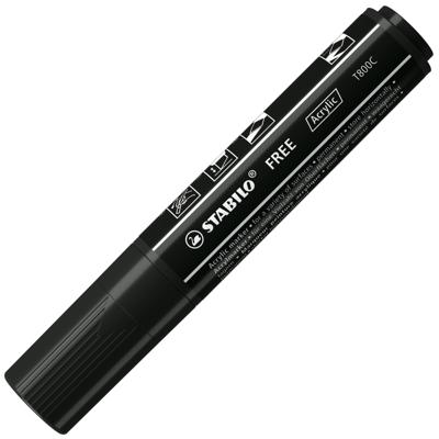 Acrylmarker STABILO Free Acrylic T800C zwart Acrylmarker STABILO Free Acrylic T800C zwart