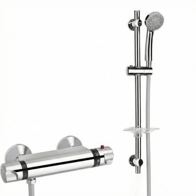 Saqu Ecoline doucheset thermostatisch 12cm met 5 straalsoorten chroom