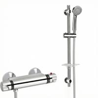 Saqu Ecoline doucheset thermostatisch 12cm met 5 straalsoorten chroom - thumbnail