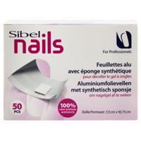 Sibel nails aluminiumfolie vellen met synthetisch sponsje 50st. - thumbnail