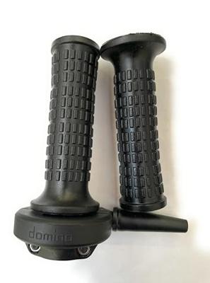 Domino gasgreep set "vintage" throttle grips alu chr vint gheprad