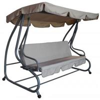 Miami 4-persoons schommel tuinbank grijs-creme - thumbnail