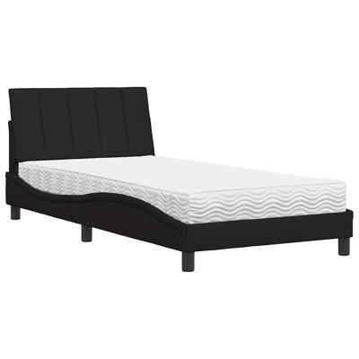 Bed met matras stof zwart 100x200 cm