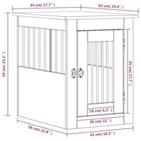 Hondenbench 45x62x59 cm bewerkt hout zwart - thumbnail