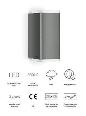 Steinel L 930 ANT 078713 LED-buitenlamp (wand) LED LED vast ingebouwd 9.3 W Antraciet