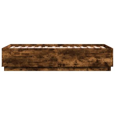 Bedframe bewerkt hout gerookt eikenkleurig 90x190 cm
