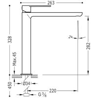 Wastafelmengkraan Tres Loft Colors 1-Hendel Uitloop Recht 28,2 cm Rond Mat Wit Tres - thumbnail