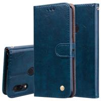 Business stijl olie Wax textuur horizontale Flip lederen case voor XiaoMi RedMi Note7 met houder & kaartsleuven & portemonnee (blauw) - thumbnail