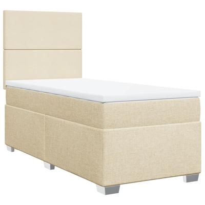 Boxspring met matras stof crèmekleurig 120x200 cm - thumbnail