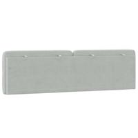 Hoofdbordkussen 180 cm fluweel lichtgrijs - thumbnail