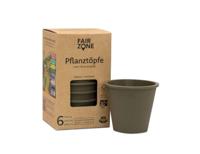 Fairzone Plantenpotten - rubber - olive - 6 stuks - thumbnail