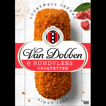 Van Dobben Rundvlees Croquetten 6 x 80 g bij Jumbo Van Dobben Rundvlees Croquetten 6 x 80 g bij Jumbo