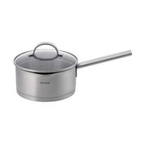 Brund steelpan met glazen deksel 2l rvs - thumbnail