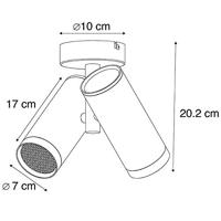 QAZQA Design spot zwart 2-lichts - Scopio Honey - thumbnail