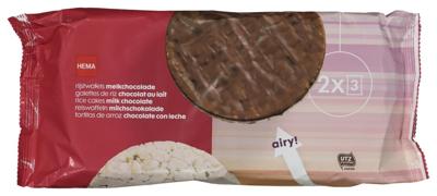 HEMA Rijstwafels Melkchocolade 2x3 Stuks