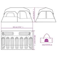 Tent met LED 441x288x217 cm grijs en oranje - thumbnail