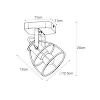 QAZQA Industriële spot donkergrijs met hout verstelbaar - Arthur - thumbnail
