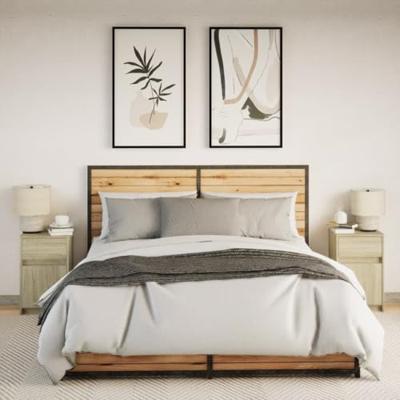 Nachtkastjes met LED-verlichting 2 st bewerkt hout sonoma eiken Nachtkastjes met LED-verlichting 2 st bewerkt hout sonoma eiken