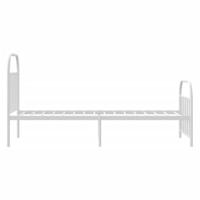 Bedframe met hoofd- en voeteneinde metaal wit 90x190 cm - thumbnail